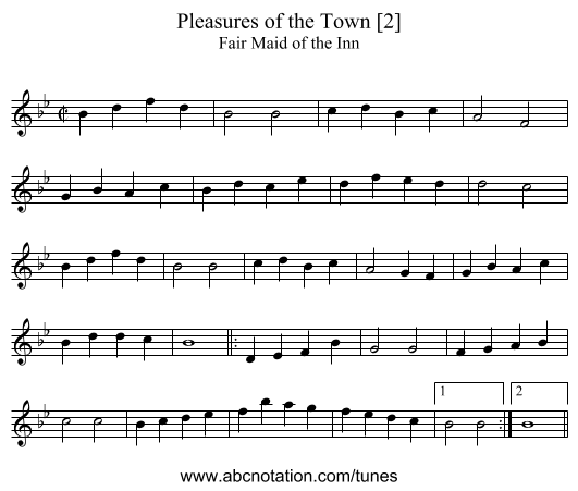 Pleasures of the Town [2] - staff notation