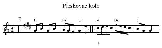 Pleskovac kolo - staff notation
