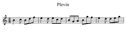 Plevin - staff notation
