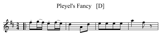 Pleyel's Fancy   [D] - staff notation