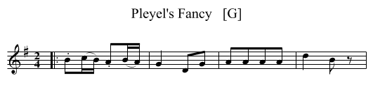 Pleyel's Fancy   [G] - staff notation