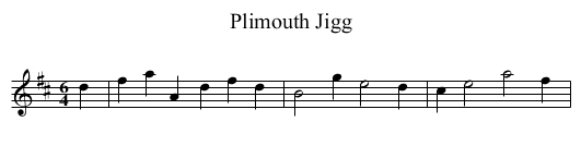 Plimouth Jigg - staff notation