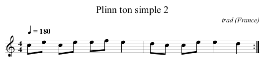 Plinn ton simple 2 - staff notation