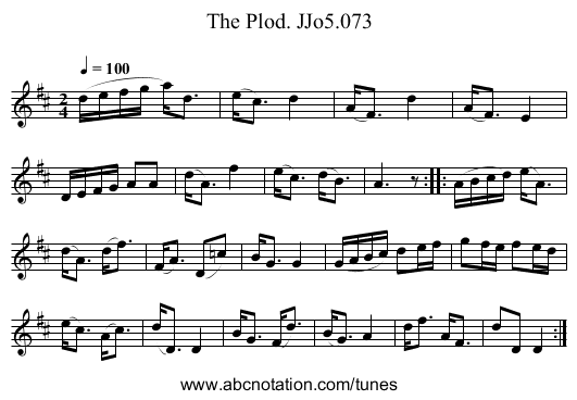 Plod. JJo5.073, The - staff notation