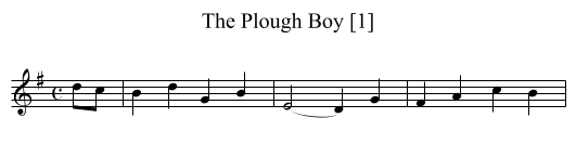 Plough Boy [1], The - staff notation