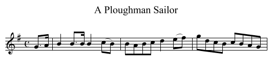 Ploughman Sailor, A - staff notation