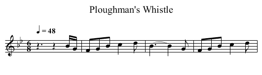 Ploughman's Whistle - staff notation