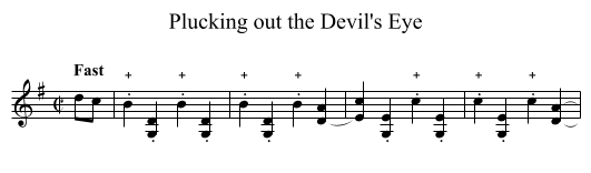 Plucking out the Devil's Eye - staff notation