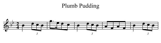 Plumb Pudding - staff notation