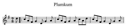 Plumkum - staff notation