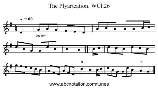 Plyarteation. WCl.26, The - staff notation