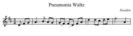 Pneumonia Waltz - staff notation