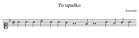 Po upadku - staff notation