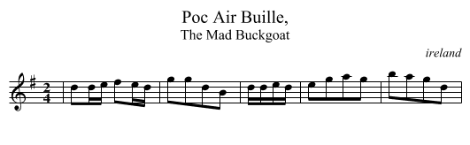 Poc Air Buille, - staff notation