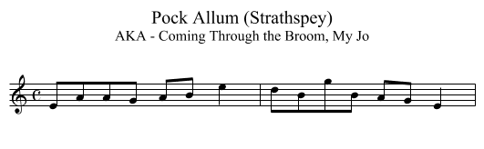 Pock Allum (Strathspey) - staff notation