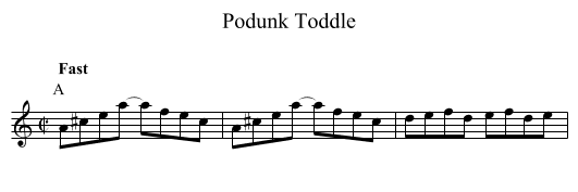 Podunk Toddle - staff notation