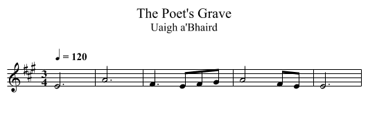 Poet's Grave, The - staff notation