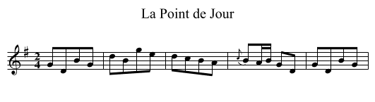 Point de Jour, La - staff notation