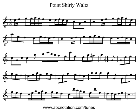 Point Shirly Waltz - staff notation