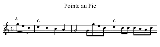 Pointe au Pic - staff notation
