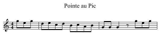 Pointe au Pic - staff notation