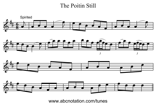 Poitin Still, The - staff notation