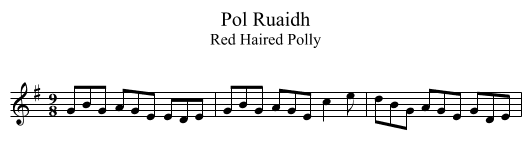Pol Ruaidh - staff notation