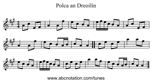 Polca an Dreoilín - staff notation