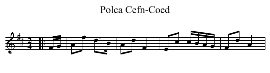 Polca Cefn-Coed - staff notation