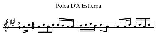 Polca D'A Estierna - staff notation