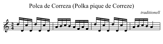 Polca de Correza (Polka pique de Correze) - staff notation