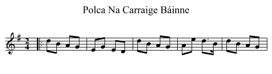 Polca Na Carraige Báinne - staff notation