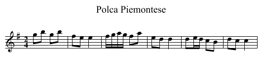 Polca Piemontese - staff notation