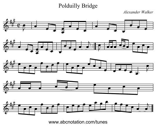 Polduilly Bridge - staff notation