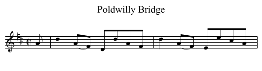 Poldwilly Bridge - staff notation