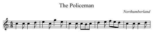 Policeman, The - staff notation