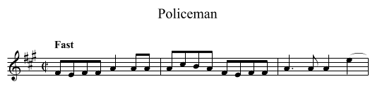 Policeman - staff notation