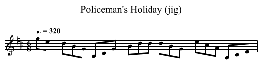 Policeman's Holiday (jig) - staff notation