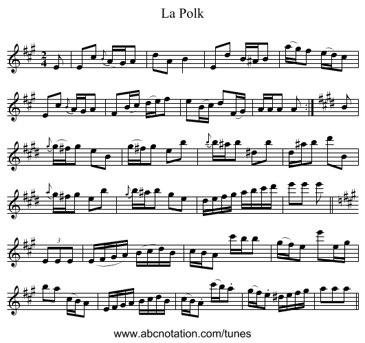 Polk, La - staff notation