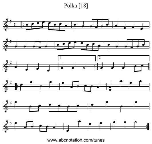 Polka [18] - staff notation