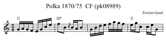 Polka 1870/75  CF (pk08989) - staff notation