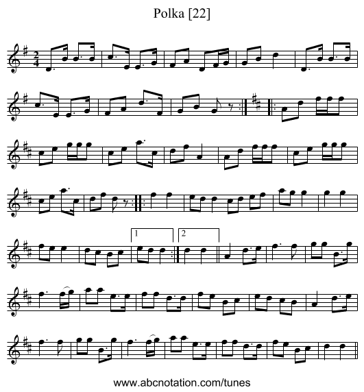 Polka [22] - staff notation