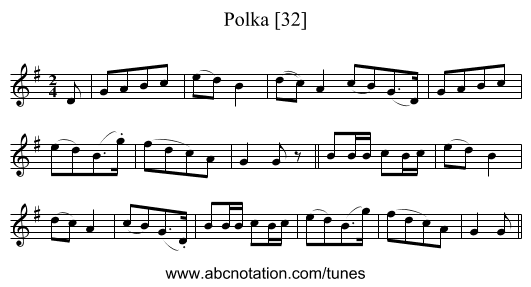 Polka [32] - staff notation