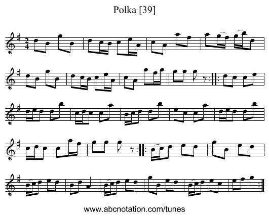 Polka [39] - staff notation