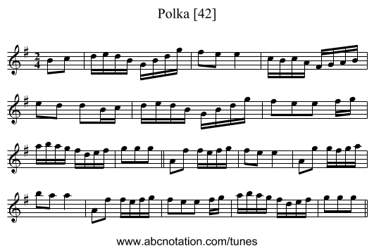 Polka [42] - staff notation