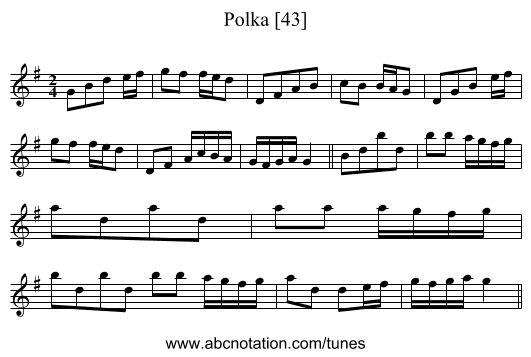 Polka [43] - staff notation