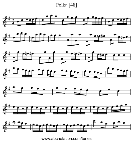 Polka [48] - staff notation