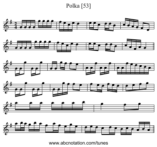 Polka [53] - staff notation