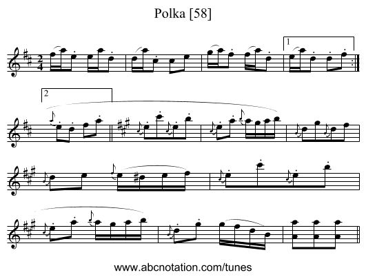 Polka [58] - staff notation