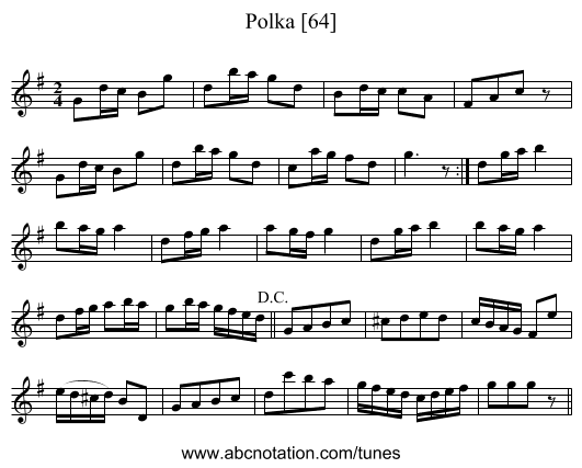 Polka [64] - staff notation